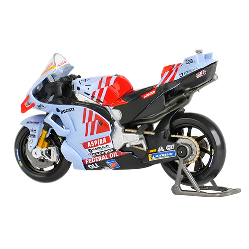 Motos Miniatura Gresini 2024 Álex Márquez #73 y Marc Márquez #93, Vista Trasera