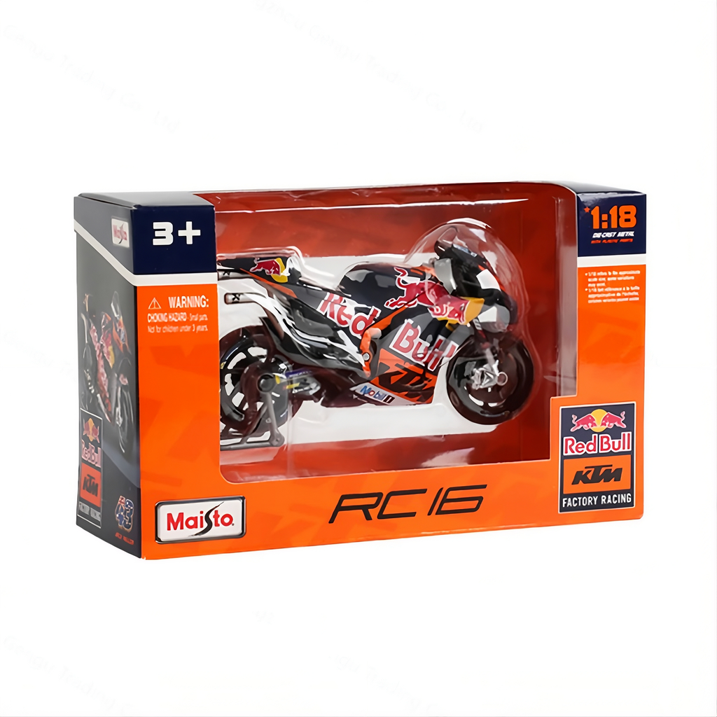 Motos Miniatura KTM 2023 Jack Miller #43 y Brad Binder #33, Vista Inclinada Caja Original